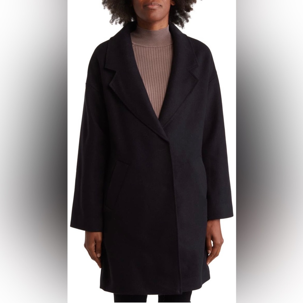 Nine West Notch Lapel Relaxed coat Black new without tags